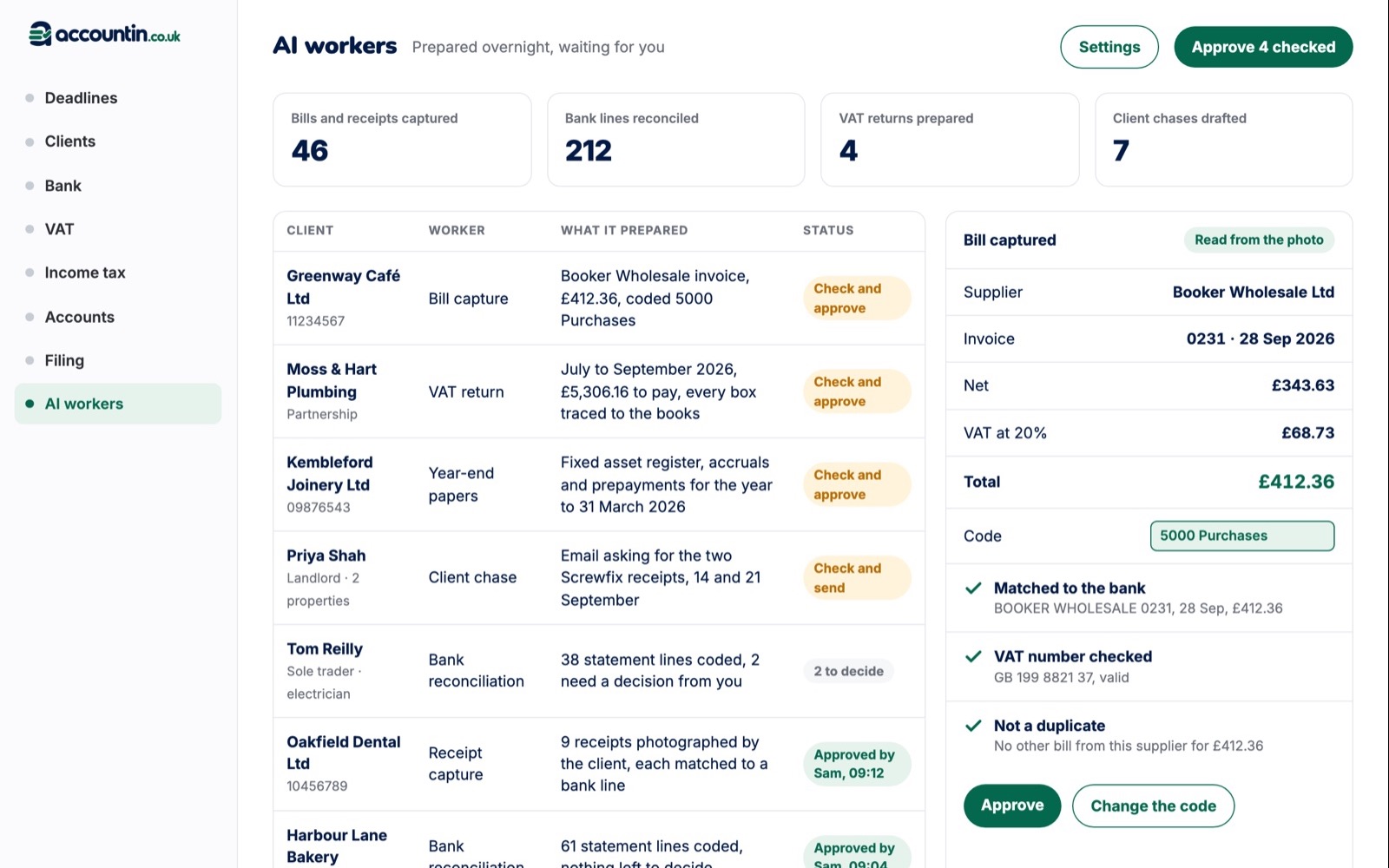 The AI workers queue in the Accountin Operating System
