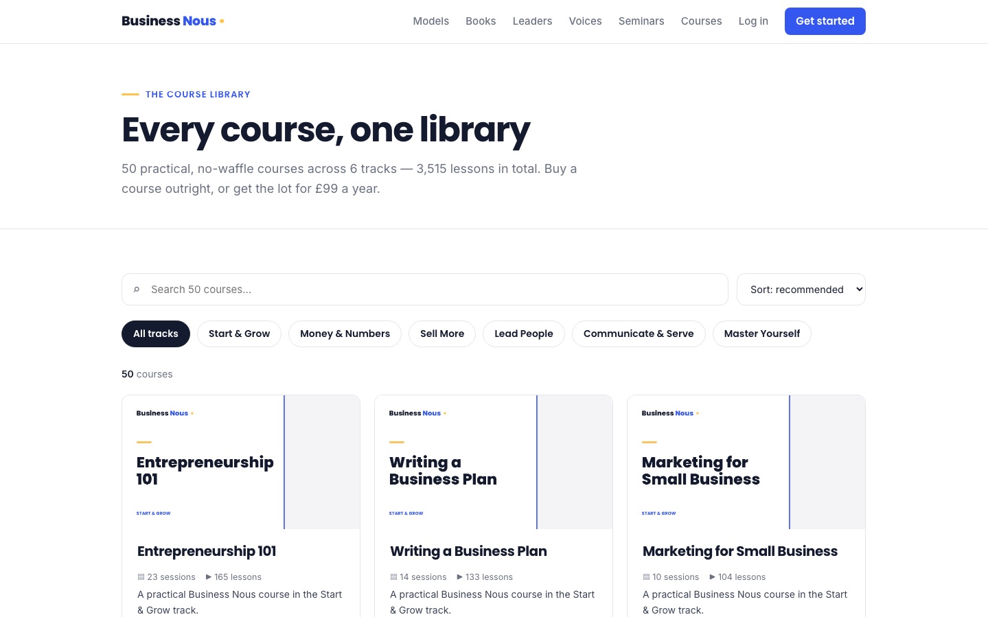 The Business Nous course library: every course, one library, 50 practical courses across 6 tracks