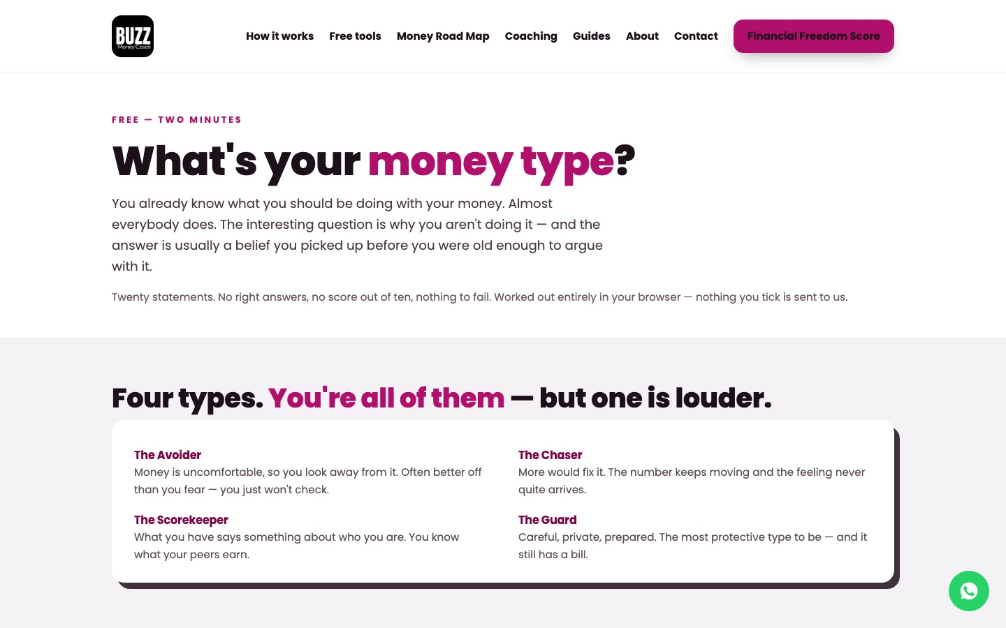 The money type page: the Avoider, the Chaser, the Scorekeeper and the Guard