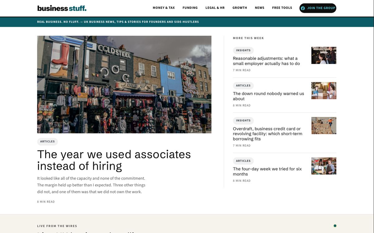 Home page of businessstuff.uk