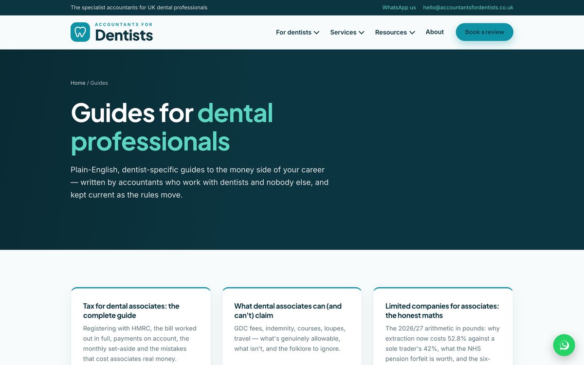 The guides library on accountantsfordentists.co.uk