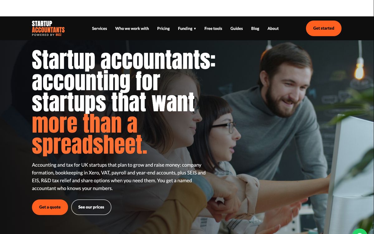Home page of startupaccountants.co.uk