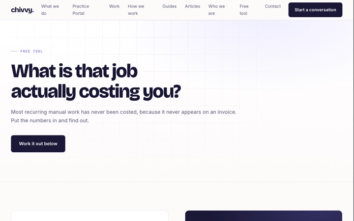 chivvy.co.uk — cost calculator