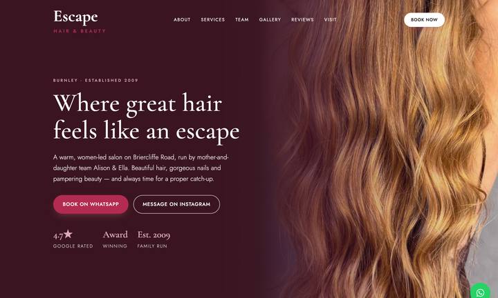 escapehairandbeauty.com